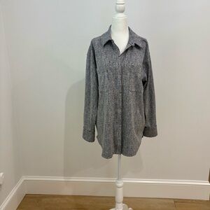 Athleta Black/White Herringbone Oversized Shacket